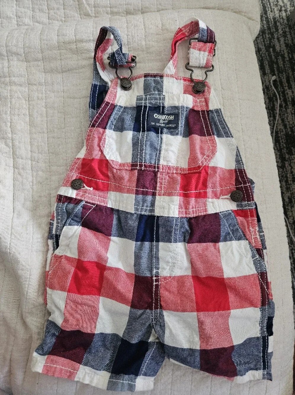 OshKosh B'gosh Red, White & Blue Plaid Kids Shorts
